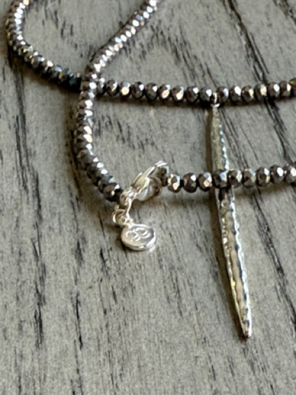 Gorjana Silver-Tone Layered Beaded Necklace with Drop Pendant - Picture 5 of 5